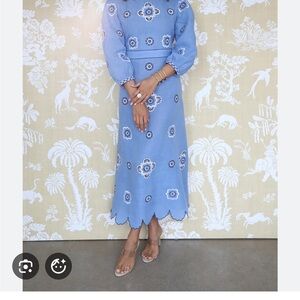 ASHA - “ Ocean Lulu Dress” Blue Floral Midi Dress